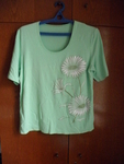 Зелена блуза с къс ръкав, българско производство. Подарък нови обеци. marina_kaprieva_P1190076.JPG
