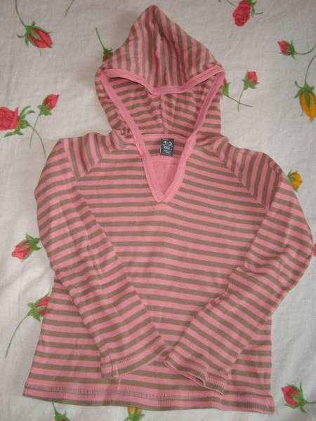 Блузка в розово райе на Zara Kids с качулка DSC05135.JPG Big